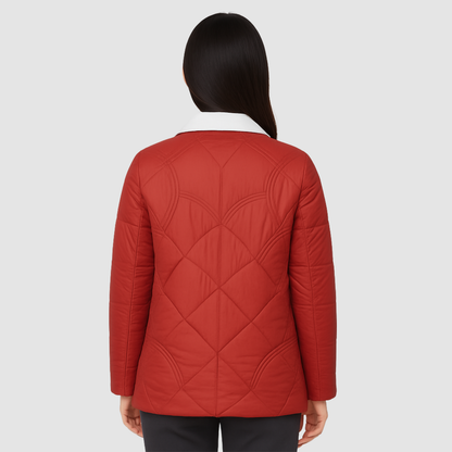 Veste Matelassée Femme Col Contrasté – Manteau Chaud Léger pour Hiver