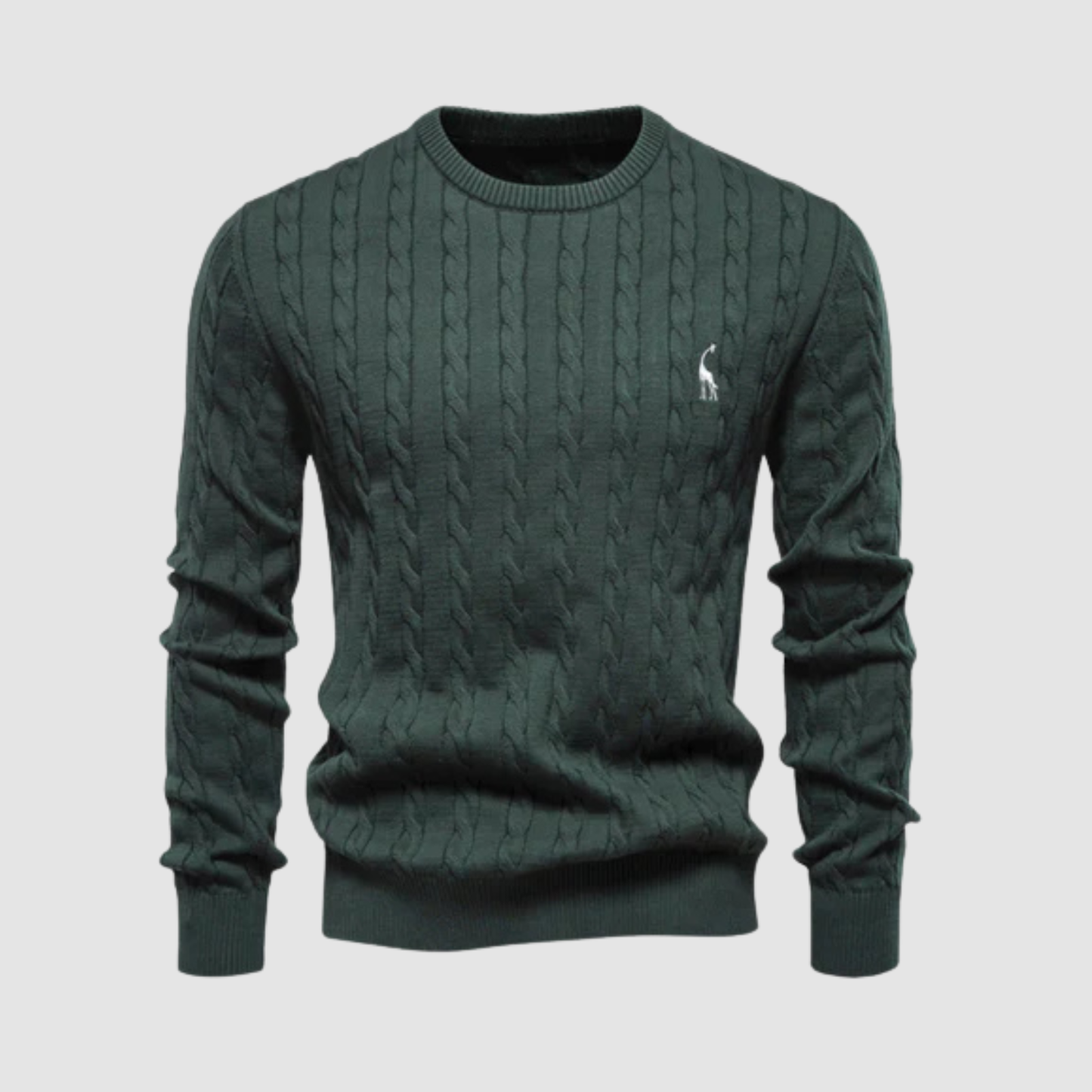 Pull Homme Maille Torsadée – Pull Classique Col Rond Style Polo