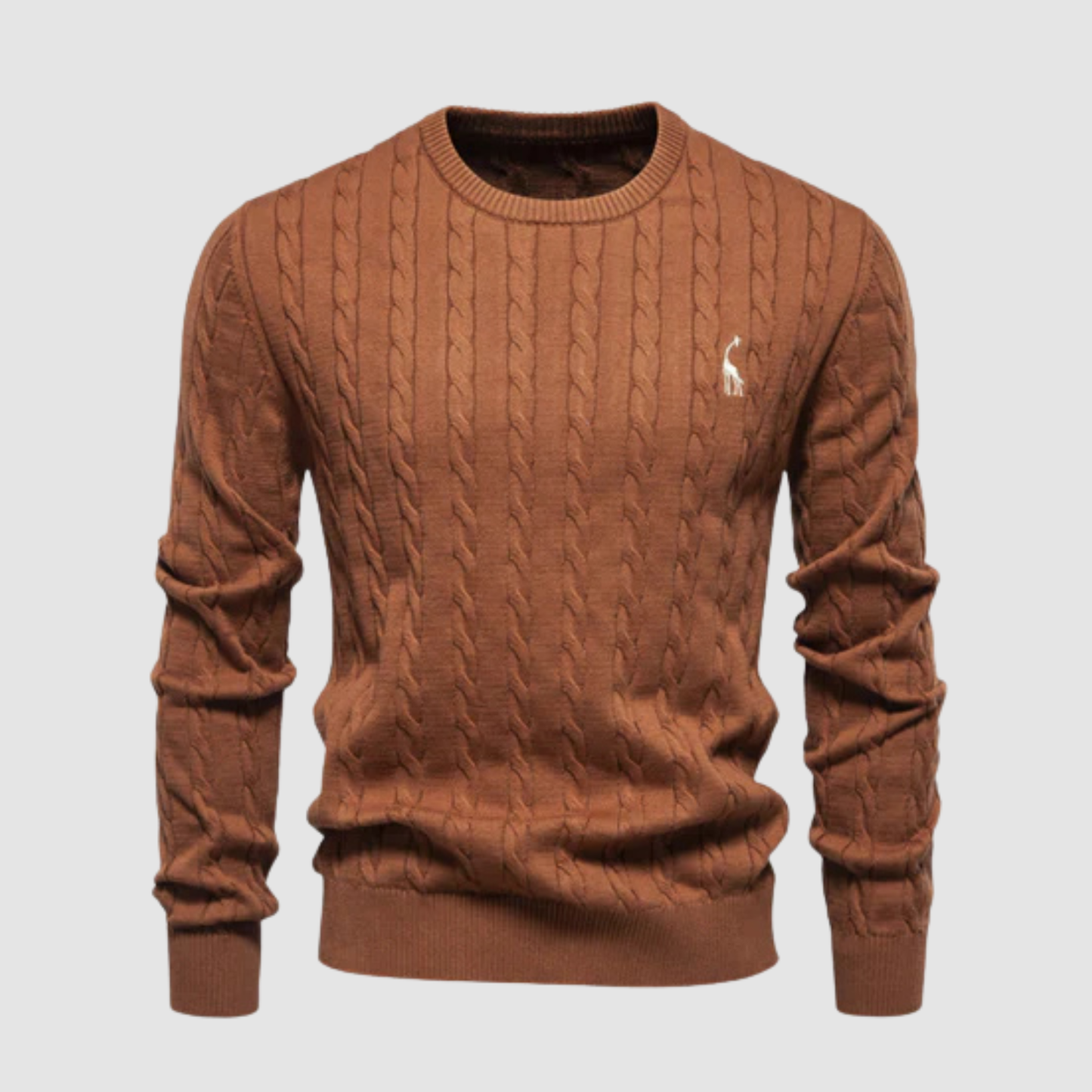 Pull Homme Maille Torsadée – Pull Classique Col Rond Style Polo