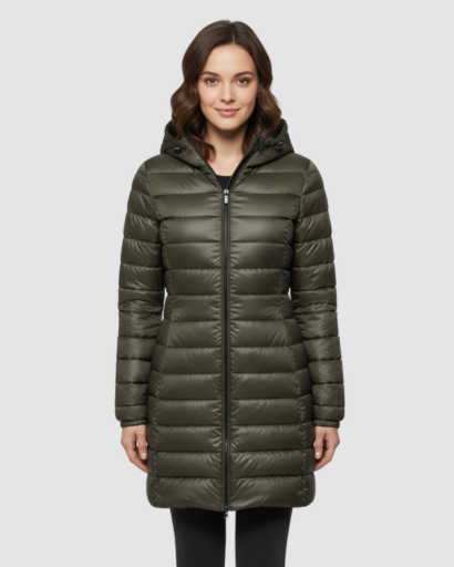 Doudoune Longue Femme Hiver avec Capuche – Manteau Matelassé Ultra Léger et Chaud