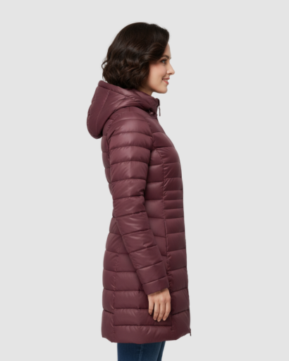Doudoune Longue Femme Hiver avec Capuche – Manteau Matelassé Ultra Léger et Chaud