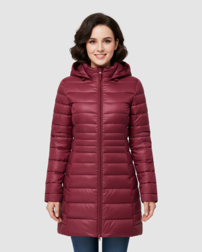 Doudoune Longue Femme Hiver avec Capuche – Manteau Matelassé Ultra Léger et Chaud