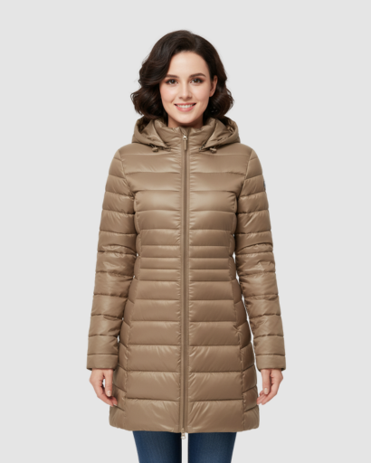 Doudoune Longue Femme Ultra-Légère & Chaude – Coupe Slim & Capuche