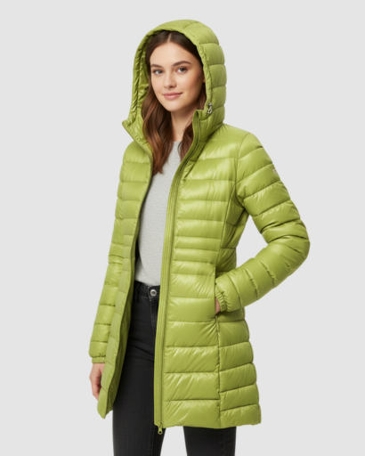 Doudoune Longue Femme Hiver avec Capuche – Manteau Matelassé Ultra Léger et Chaud