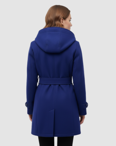 Manteau Femme Élégant à Capuche – Coupe Cintrée & Ceinture Ajustable
