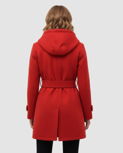 Manteau Femme Élégant à Capuche – Coupe Cintrée & Ceinture Ajustable