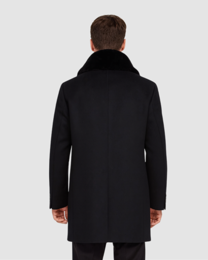 Manteau Homme en Laine avec Col Doux – Coupe Élégante & Isolation Chaude