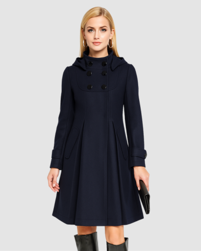 Manteau Femme Élégant à Capuche – Coupe Ajustée & Style Classique