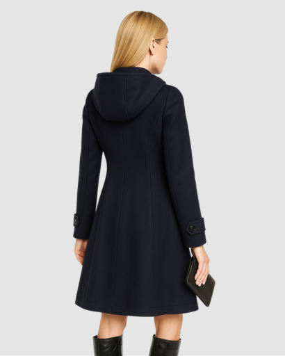 Manteau Femme Élégant à Capuche – Coupe Ajustée & Style Classique