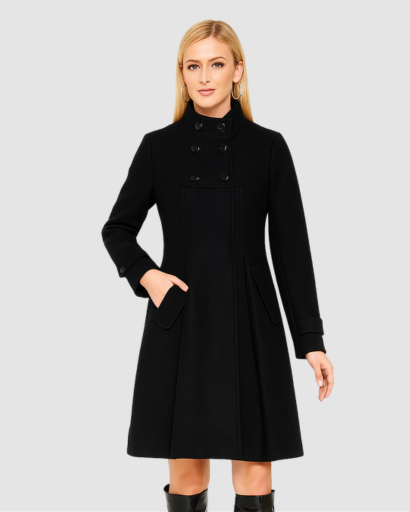 Manteau Femme Élégant à Capuche – Coupe Ajustée & Style Classique
