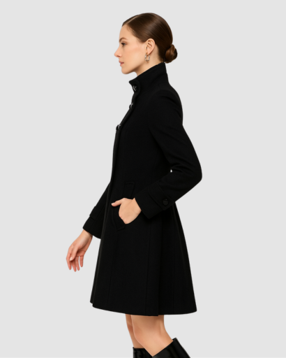 Manteau Femme Élégant à Capuche – Coupe Ajustée & Style Classique