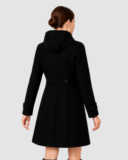 Manteau Femme Élégant à Capuche – Coupe Ajustée & Style Classique