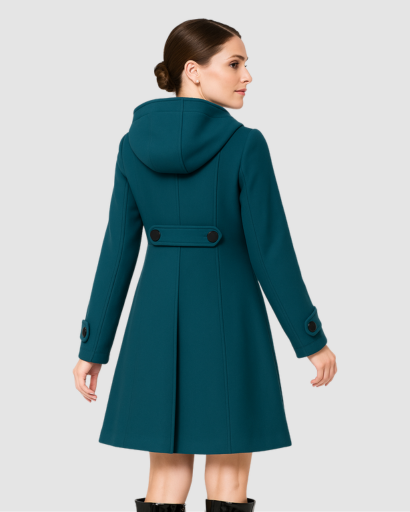 Manteau Femme Élégant à Capuche – Coupe Ajustée & Style Classique
