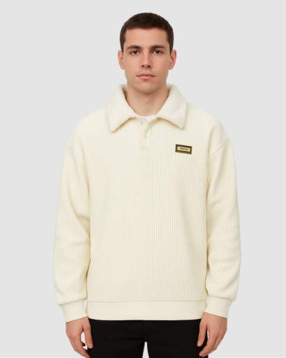 Sweat Homme à Col Doublé – Confort Thermique & Style Casual