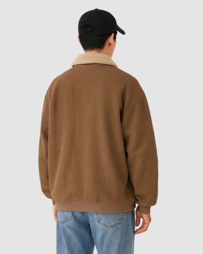 Sweat Homme à Col Doublé – Confort Thermique & Style Casual