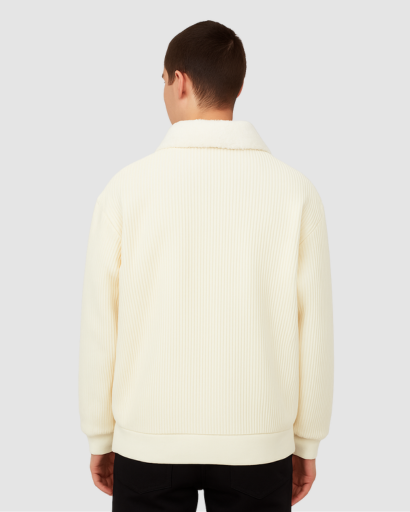 Sweat Homme à Col Doublé – Confort Thermique & Style Casual