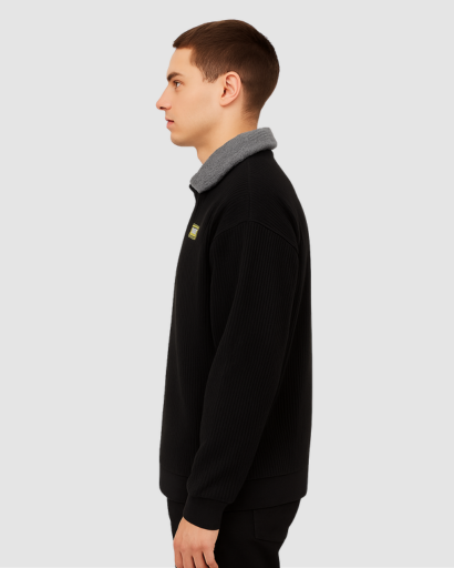 Sweat Homme à Col Doublé – Confort Thermique & Style Casual