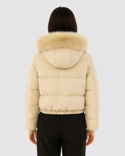 Doudoune Femme Luxe à Capuche – Col Fourrure Synthétique Premium