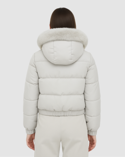 Doudoune Femme Luxe à Capuche – Col Fourrure Synthétique Premium