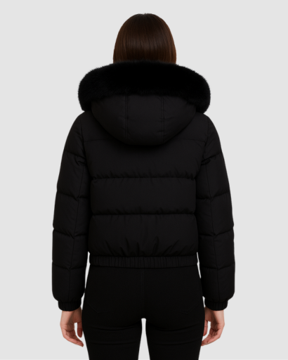 Doudoune Femme Luxe à Capuche – Col Fourrure Synthétique Premium