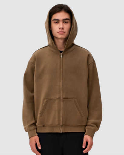 Sweat à Capuche Homme Oversize Zippé – Confort Doux & Style Moderne