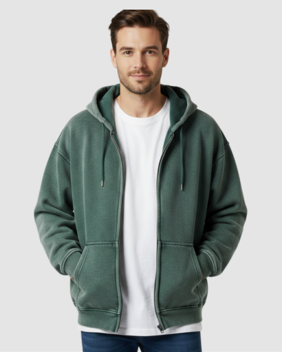 Sweat à Capuche Homme Oversize Zippé – Confort Doux & Style Moderne