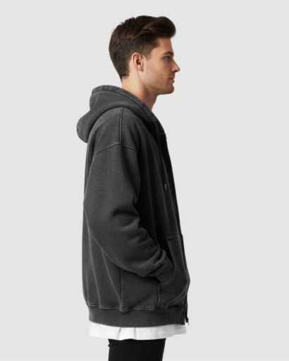 Sweat à Capuche Homme Oversize Zippé – Confort Doux & Style Moderne