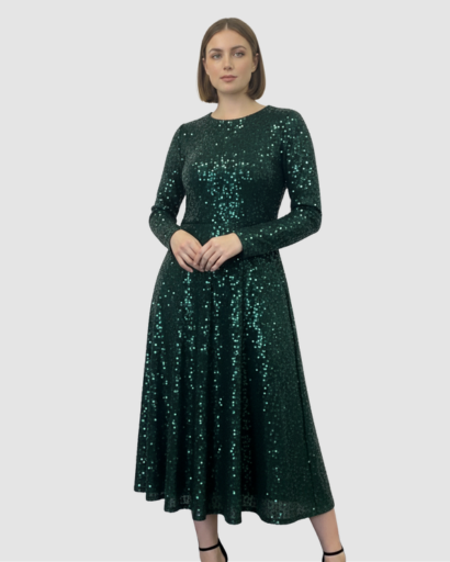 Robe Maxi Femme Séquins Coupe Élégante – Effet Brillant & Glamour | Soirée & Invitée Mariage