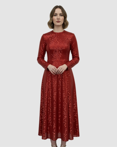 Robe Maxi Femme Séquins Coupe Élégante – Effet Brillant & Glamour | Soirée & Invitée Mariage