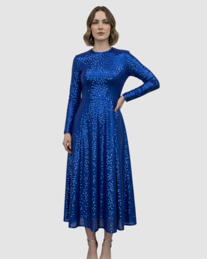 Robe Maxi Femme Séquins Coupe Élégante – Effet Brillant & Glamour | Soirée & Invitée Mariage