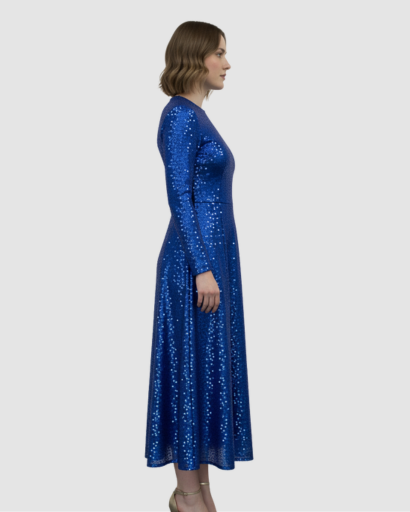 Robe Maxi Femme Séquins Coupe Élégante – Effet Brillant & Glamour | Soirée & Invitée Mariage