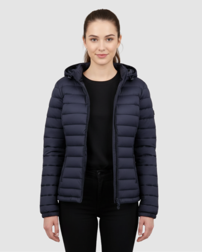 Veste Doudoune Femme Ultra-Légère avec Capuche – Coupe Ajustée & Isolation Chaude