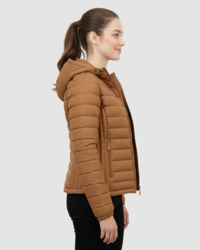Veste Doudoune Femme Ultra-Légère avec Capuche – Coupe Ajustée & Isolation Chaude