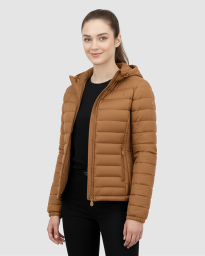 Veste Doudoune Femme Ultra-Légère avec Capuche – Coupe Ajustée & Isolation Chaude