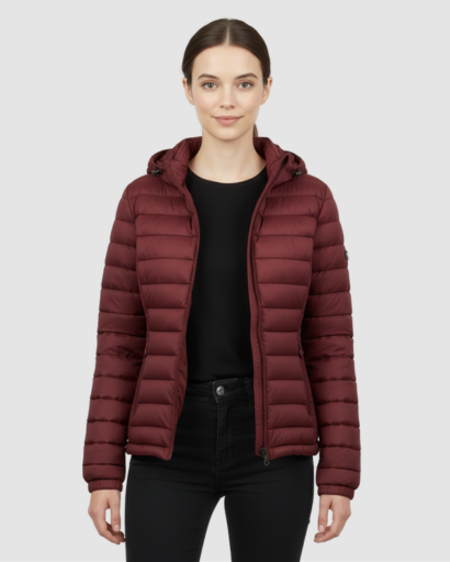 Veste Doudoune Femme Ultra-Légère avec Capuche – Coupe Ajustée & Isolation Chaude