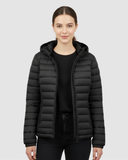 Veste Doudoune Femme Ultra-Légère avec Capuche – Coupe Ajustée & Isolation Chaude