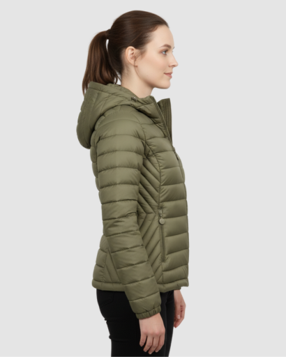 Veste Doudoune Femme Ultra-Légère avec Capuche – Coupe Ajustée & Isolation Chaude