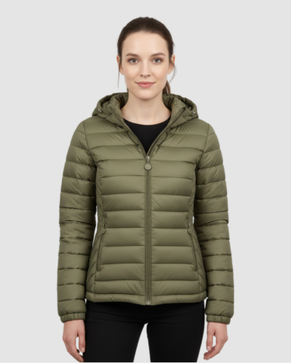Veste Doudoune Femme Ultra-Légère avec Capuche – Coupe Ajustée & Isolation Chaude