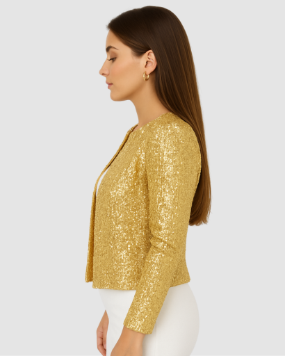 Veste Courte Femme Paillettes – Élégance Brillante & Glamour | Soirée & Invitée de Mariage