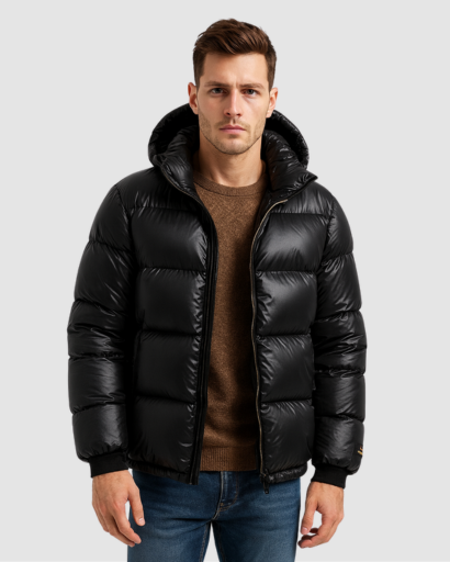 Doudoune Homme Épaisse avec Capuche – Chaude, Confortable & Hivernale