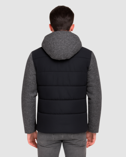 Veste d’Hiver Homme Matelassée avec Capuche Doublée – Chaude & Confortable