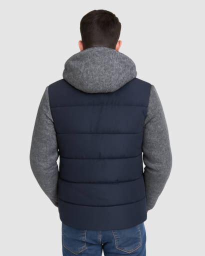 Veste d’Hiver Homme Matelassée avec Capuche Doublée – Chaude & Confortable