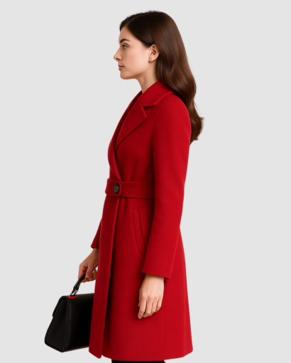 Manteau Élégant Femme à Double Boutonnage – Coupe Longue