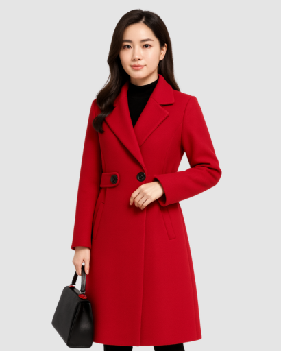 Manteau Élégant Femme à Double Boutonnage – Coupe Longue