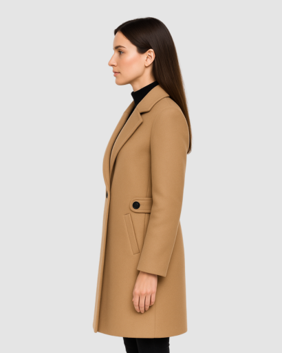 Manteau Élégant Femme à Double Boutonnage – Coupe Longue