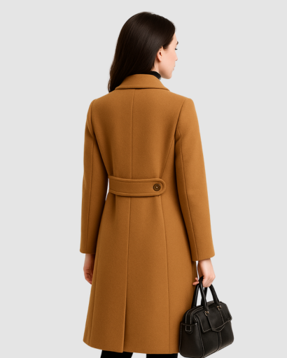 Manteau Élégant Femme à Double Boutonnage – Coupe Longue