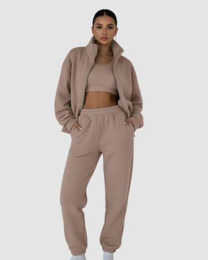 Ensemble Jogging Femme Confort – Haut Zippé & Pantalon Doux