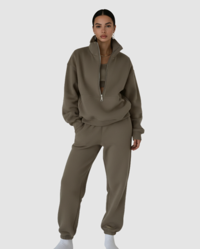 Ensemble Jogging Femme Confort – Haut Zippé & Pantalon Doux