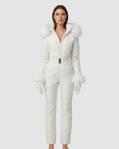 Combinaison de ski femme ceinturée, vue de face