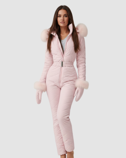 Combinaison de Ski Femme avec Ceinture – Finitions Douillettes et Élégantes